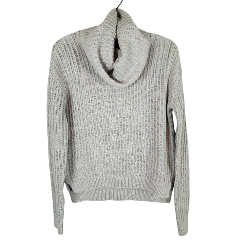 Revolve One Grey Day cotton cashmere blend knit cowl neck sweater Size XS NEW